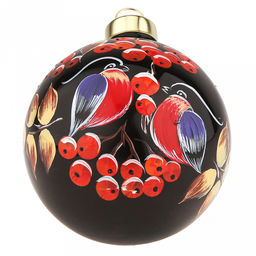 Елочная игрушка шар стеклянная д8см, черный, ручная художественная роспись, подарочная упаковка (Россия) - Домашняя мода фото 6