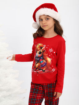 ПЖ064 Пижама "Лошадка" (красный)