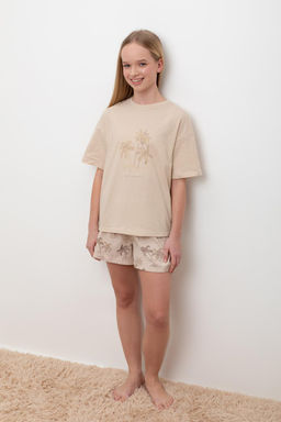 Crockid _ КБ 2828/бежевый,пальмы пижама для дев