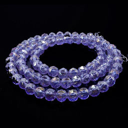 Бусы хрусталь, алмазная огранка Сиреневые 6мм