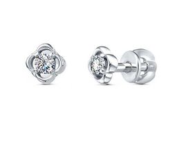 Серьги из серебра куб.циркон., В10-1182