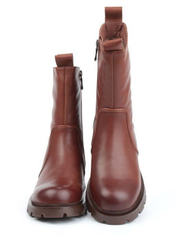 04-M2-245 BROWN Ботинки зимние женские (натуральная кожа, натуральный мех)