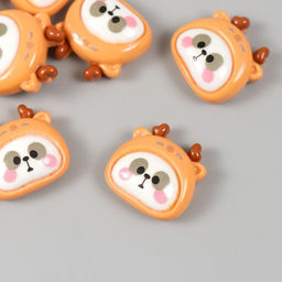 Цена за 10 шт. Декор для творчества пластик «Панда в шапке олене», 2.3×2.3×1 см