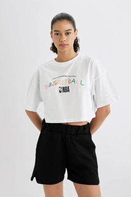 DeFactoFit Футболка Oversize с круглым вырезом и короткими рукавами NBA Wordmark