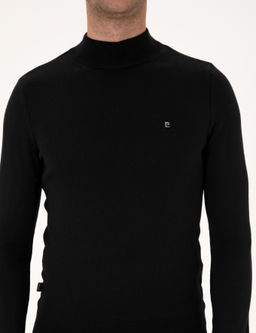 Siyah Slim Fit Yar_m Bal_k__ Yaka Basic Triko Kazak - Pierre cardin фото 6