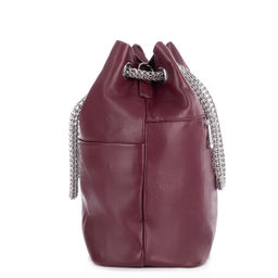 Y9810 claret, женская кожаная сумка "Chain strap" Barcelo Biagi