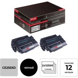Картридж лазерный Комус CE255XD чер. пов.емк. для HPLJM525 (2шт/уп.)