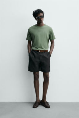 CAMISETA ESTAMPADOS COMBINADOS / verde lavado