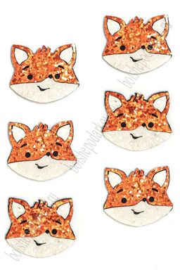 Лазерная вырубка из кожзама "Лисенок №3" 3,4*3 см (10 шт) рыжий, несклеенная