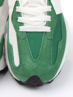 03-A327-11 GREEN Кроссовки мужские (натуральная замша, текстиль)