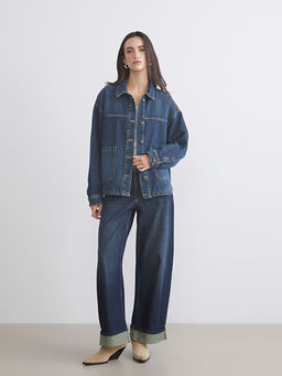 Oversize Kad?n Jean G?mlek Ceket