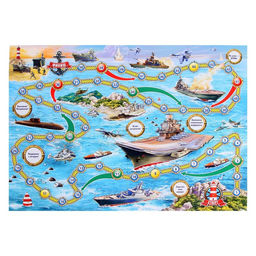 Цена за 2 шт. Настольная игра-ходилка «Морской бой»