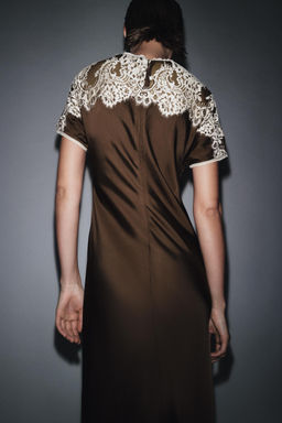 ZW COLLECTION LIMITED EDITION SATIN LACE DRESS - Zara фото 3