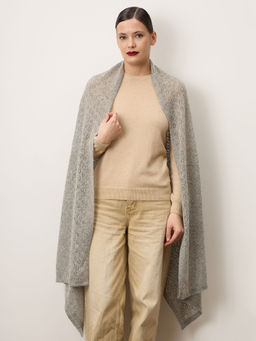 Палантин из шерсти 7W12003 серый