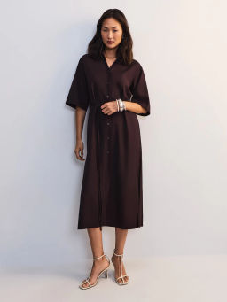 Льняное платье-рубашка с поясом ZR2605012904-27 / Zarina