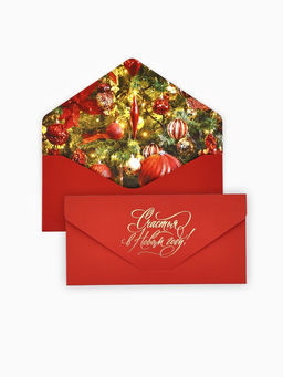 Цена за 2 шт. Конверт для денег подарочный «Счастья в Новом году», софт тач, тиснение, 19×9 см