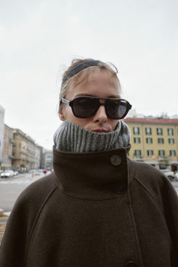 SOFT HIGH-NECK COAT WITH BELT - Zara фото 4