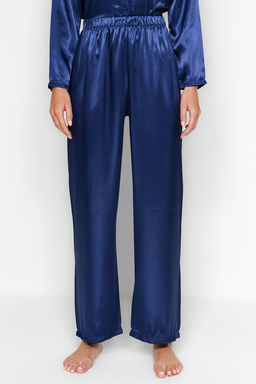 Lacivert Saten Gomlek-Pantolon Dokuma Pijama Tak?m? THMAW24PT00026 - Trendyolmilla фото 7