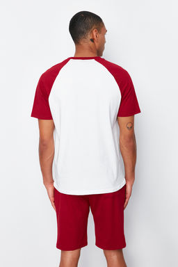 TRENDYOL MAN Bordo Ekru Nak?sl? Reglan Kol Orme Sortlu Pijama Tak?m? TMNSS24PT00007 - Trendyolmilla фото 6