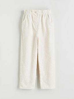 Beli Lastikli K?z ?ocuk Kadife Pantolon