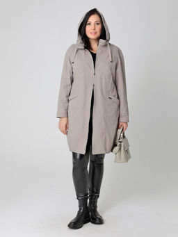 24135 Плащ серо-бежевый - Dizzyway фото 2