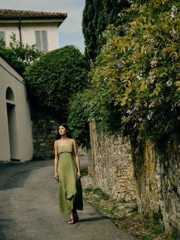 Сарафан из вискозы и льна прилегающего кроя / Zarina