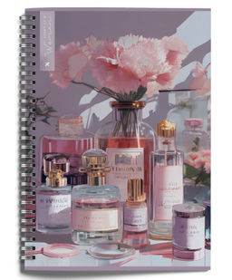 Тетрадь 80 л. А4 клетка, на гребне, LOREX SCENT OF A WOMAN офсет, мелованный картон, soft touch, выборочный УФ-лак, запечатка форзаца - Buro фото 4