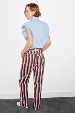 CAMISA MANGA ABULLONADA / Azul / Blanco - Zara фото 3