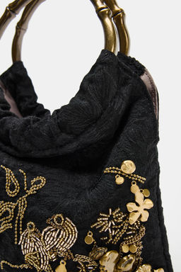 EMBROIDERED MINI BUCKET BAG - Zara фото 5