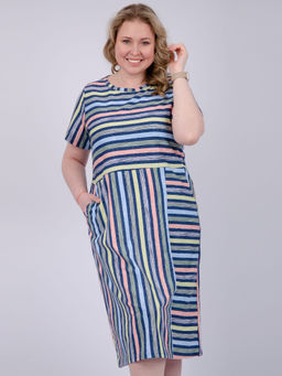 Платье "Линда" радуга, трикотаж