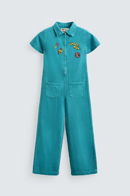 EMBROIDERED PATCH DENIM JUMPSUIT HARRY LAMBERT FOR ZARA X DISNEY