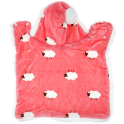 Пэт тойс (Pet toys) Одежда для собаки Накидка на меху Овечка с капюшоном, с помпоном, на кнопках, р-р M, длина спинки 35см/обхват шеи 32-36см, цвет-розовый, флис/искусственный мех (100% полиэстер) (Китай) - Домашняя мода фото 5