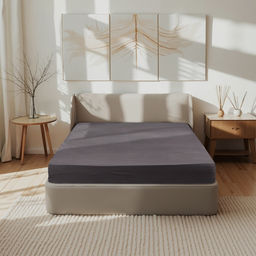 Простыня Этель 160*200*25 см, цв. темно-серый, жатый хлопок, 140 гр/м2, 100% хлопок  фото 5