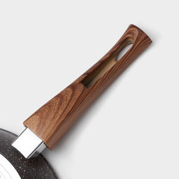 Сковорода Magistro Granit, d=24 см, съёмная ручка soft-touch, антипригарное покрытие, индукция, кованый алюминий, чёрная фото 5