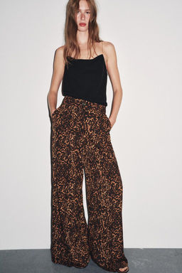 ANIMAL PRINT PALAZZO TROUSERS