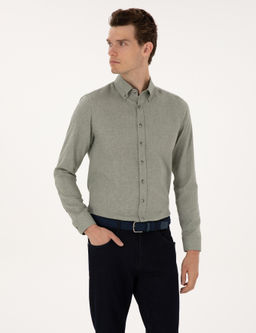 Ye_il Slim Fit Uzun Kollu G_mlek