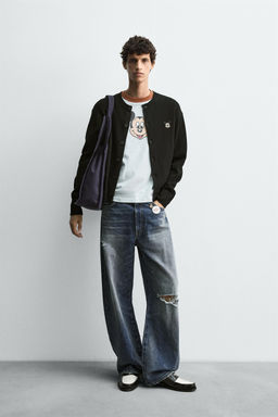 MICKEY MOUSE PATCH CARDIGAN HARRY LAMBERT FOR ZARA X DISNEY