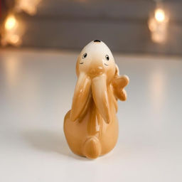 Сувенир керамика "Зайчик с ромашкой" 9,2х5,7х6,2 см