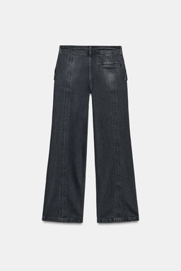 ZW COLLECTION WIDE-LEG MID-WAIST JEANS WITH ZIPS - Zara фото 7