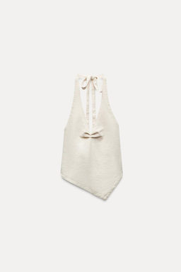 ZW COLLECTION COTTON HALTER TOP - Zara фото 4