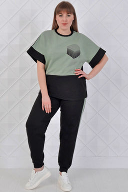 Арт. 2354 Костюм с брюками женский 52-60 (5 шт) Цвет:верх- черно-кэмел, низ- черно-кэмел