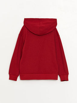 Kap??onlu Bask?l? Uzun Kollu K?z ?ocuk Sweatshirt ve E?ofman Alt? - Waikiki фото 3