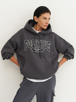 =Утепленное худи с начесом свободного силуэта