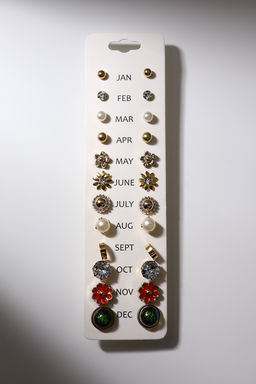 Цена за 2 шт. Пусеты 12 пар One year, летний день, цветные в золоте