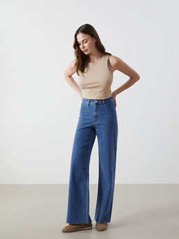 Wideleg Kad?n Jean Pantolon