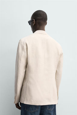 BLAZER CRUZADA 100% LINO / Beige claro - Zara фото 3