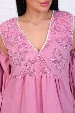 Пеньюар с сорочкой для беременных и кормящих мам, цветы, сухая роза (08520-14) - Плиона фото 13