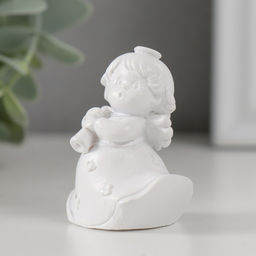 Фигурка полистоун Ангелочек-музыкант в платье, 3?3.5?5 см, МИКС