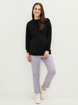 Beli Lastikli Standart Fit D?z Cep Detayl? Krep Hamile Pantolon