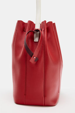 MAXI BOLSO PIEL COMBINADO / Rojo - Zara фото 6